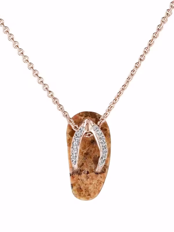 Flip flop pink granite sparkle pendant