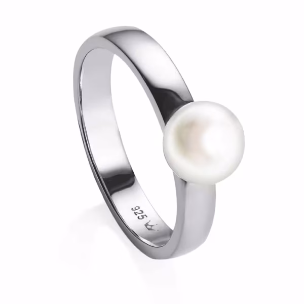 Viva Metal Pearl Ring Silver