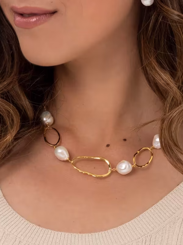 Model wearing Baroque Necklace