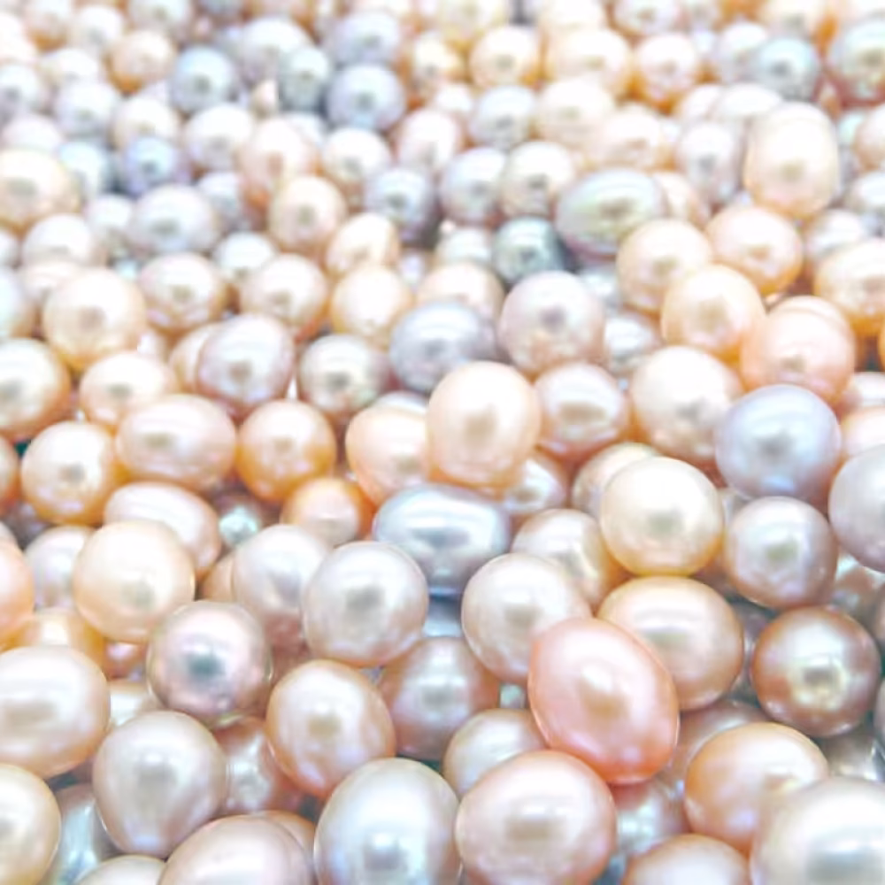 A selection of lustrous, iridescent pearls