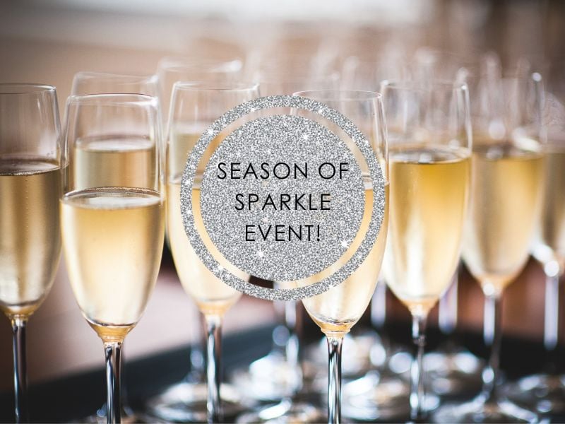 Champagne glasses on a tray