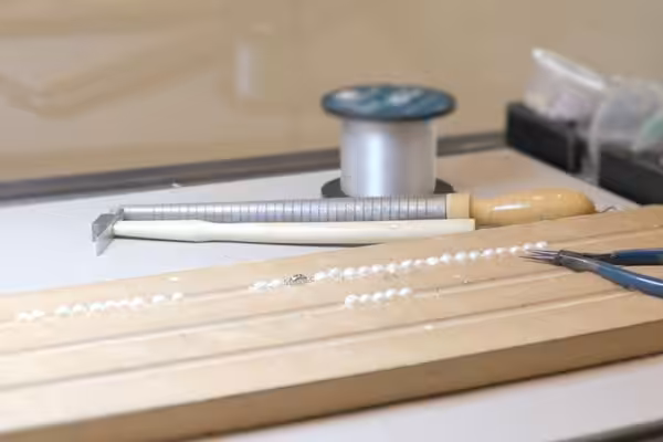 pearls and pliers at Jersey Pearl Workshop