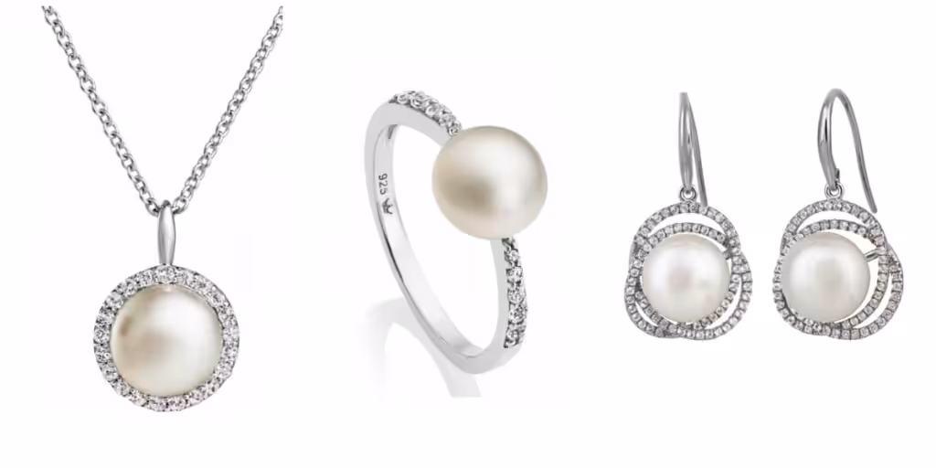 pearl jewellery trends autumn winter: sparkly pearls